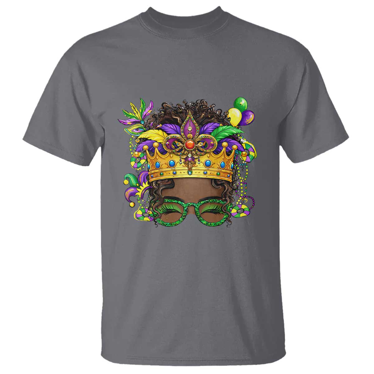Mardi Gras Queen T Shirt Messy Pun Carnival Party TS14 Charcoal Print Your Wear