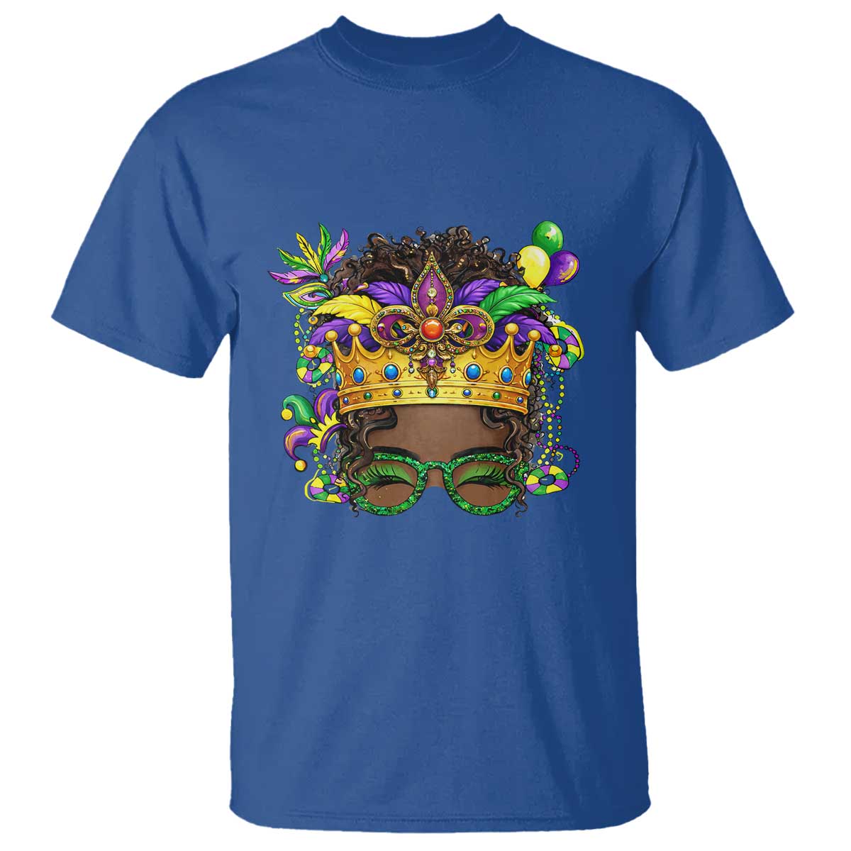 Mardi Gras Queen T Shirt Messy Pun Carnival Party TS14 Royal Blue Print Your Wear