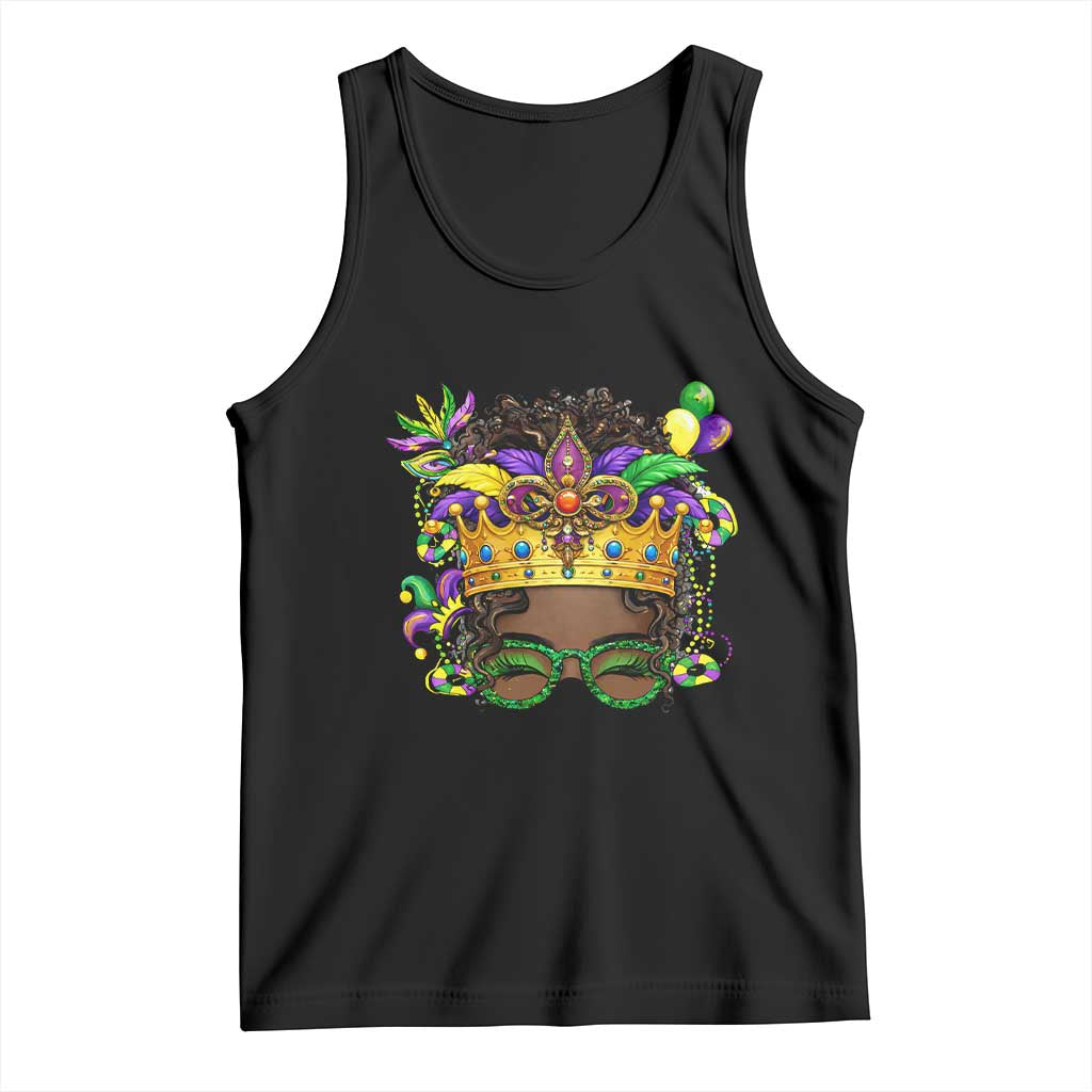 Mardi Gras Queen Tank Top Messy Pun Carnival Party TS14 Black Print Your Wear