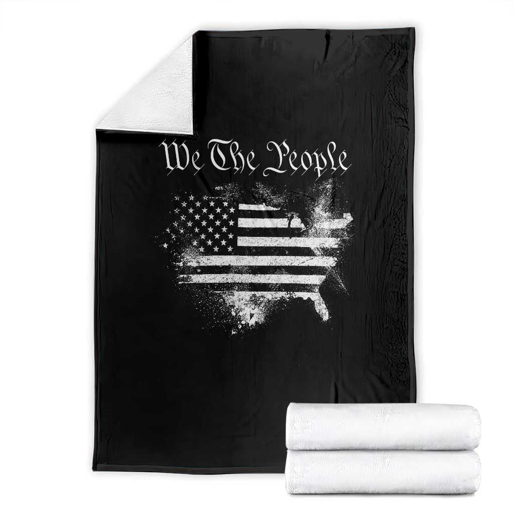 We The People Throw Blanket Vintage Grunge American Flag 4th of July 1776 TS14 Black Print Your Wear