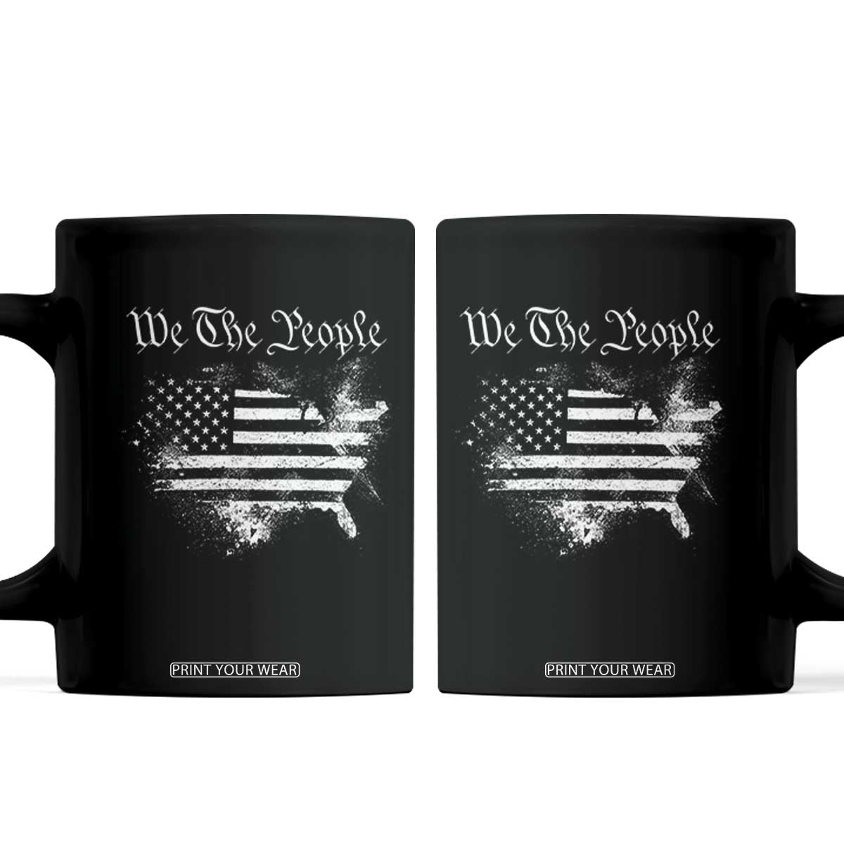 We The People Coffee Mug Vintage Grunge American Flag 4th of July 1776 TS14 Black Print Your Wear