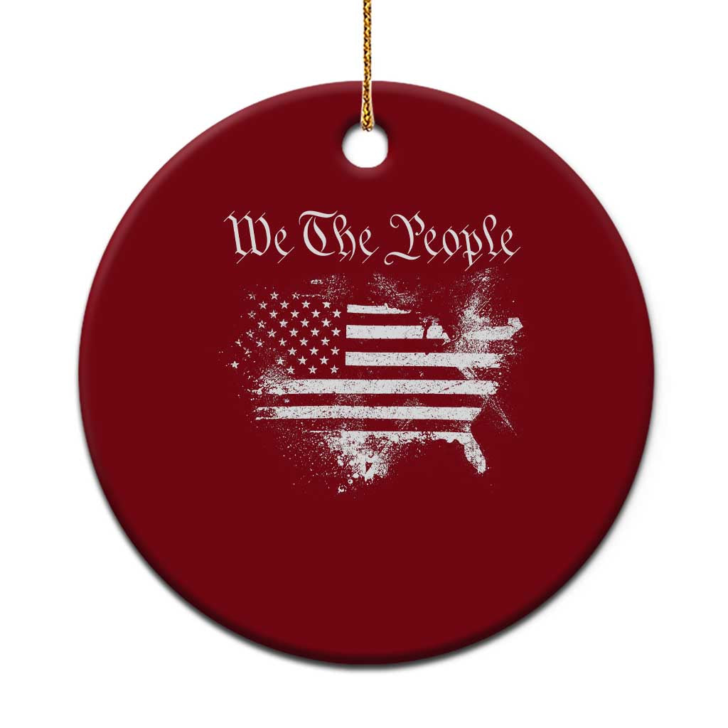 We The People Ceramic Ornament Vintage Grunge American Flag 4th of July 1776 TS14 1pc Red Print Your Wear