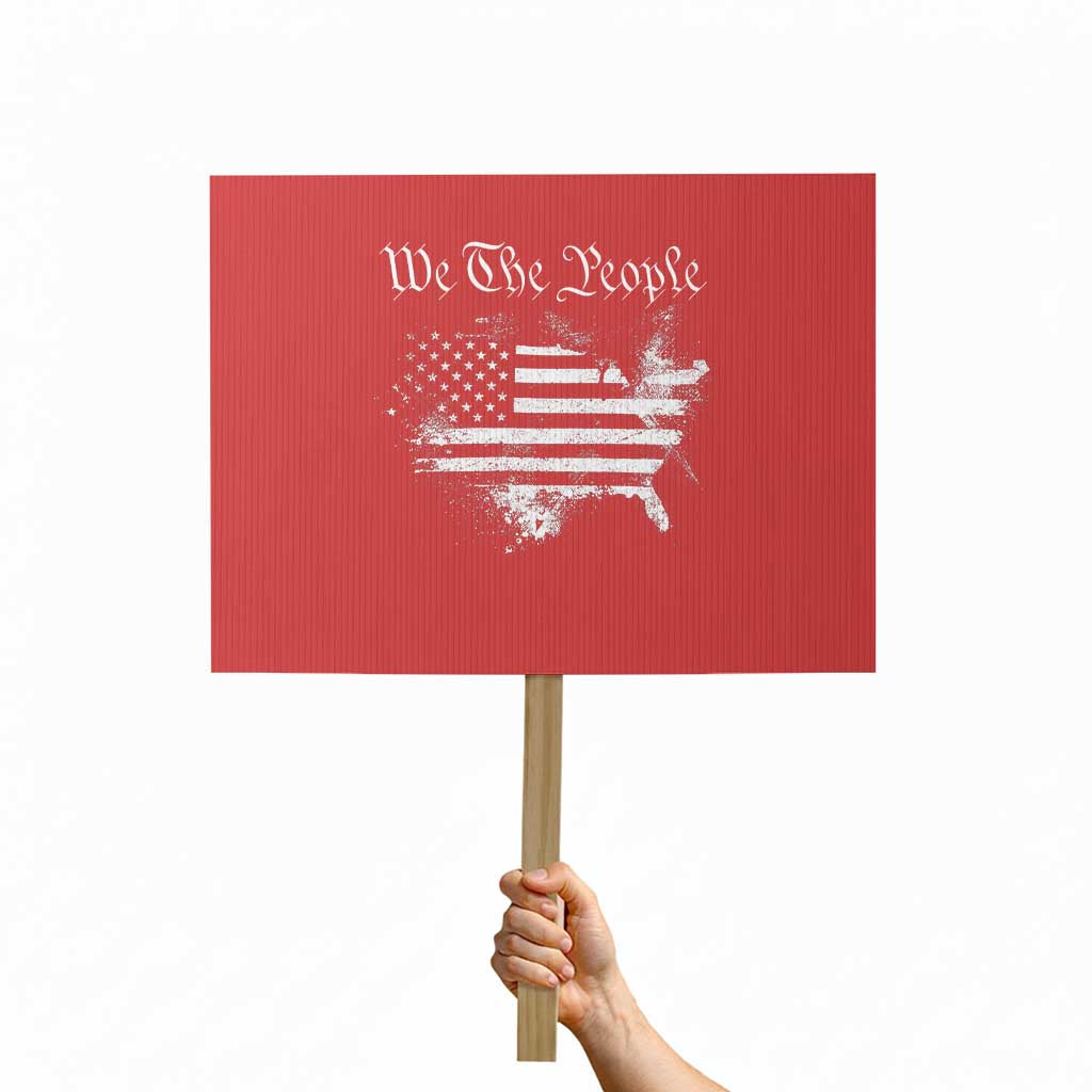 We The People Protest Sign Vintage Grunge American Flag 4th of July 1776 TS14 Horizontal 18