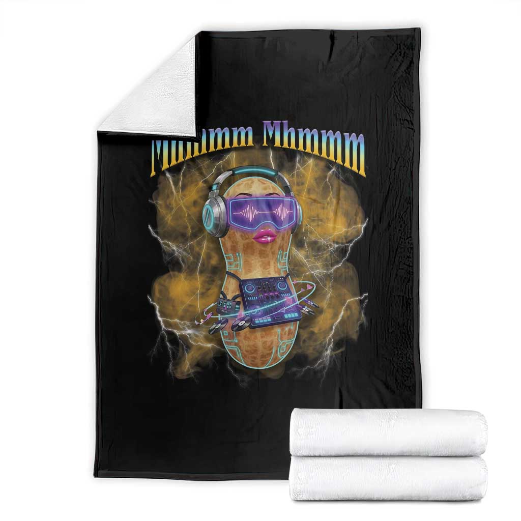 Funny Burnt Peanut Goop Throw Blanket DJ Music Meme TS14 Black Print Your Wear