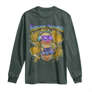 Funny Burnt Peanut Goop Long Sleeve Shirt DJ Music Meme TS14 Dark Forest Green Print Your Wear