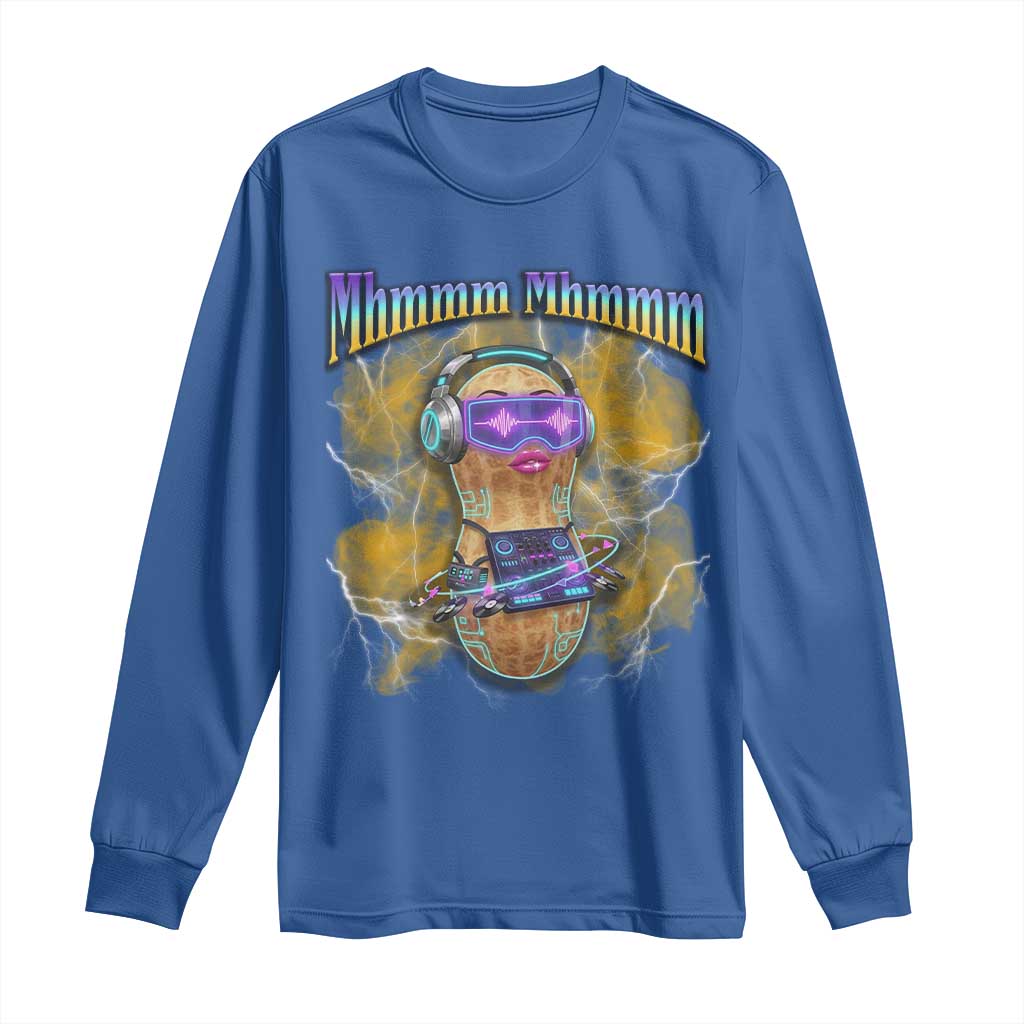 Funny Burnt Peanut Goop Long Sleeve Shirt DJ Music Meme TS14 Royal Blue Print Your Wear