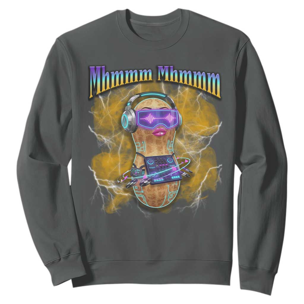 Funny Burnt Peanut Goop Sweatshirt DJ Music Meme TS14 Dark Heather Print Your Wear