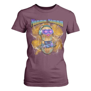 Funny Burnt Peanut Goop T Shirt For Women DJ Music Meme TS14 Maroon Print Your Wear
