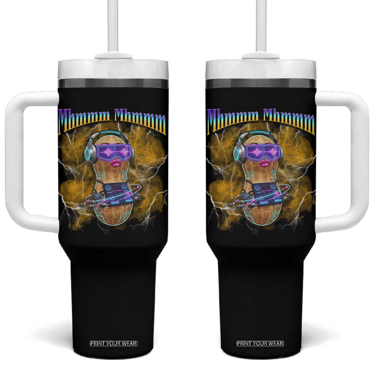 Funny Burnt Peanut Goop Tumbler With Handle DJ Music Meme TS14 One Size: 40 oz Black Print Your Wear
