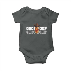 Funny Burnt Peanut Goop Baby Onesie Internet Viral Meme Trendy TS14 Dark Heather Print Your Wear