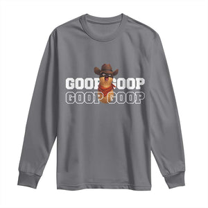 Funny Burnt Peanut Goop Long Sleeve Shirt Internet Viral Meme Trendy TS14 Charcoal Print Your Wear