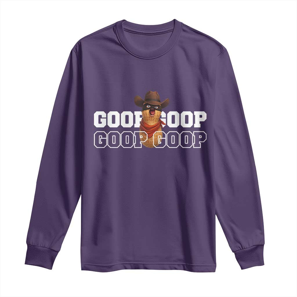 Funny Burnt Peanut Goop Long Sleeve Shirt Internet Viral Meme Trendy TS14 Purple Print Your Wear