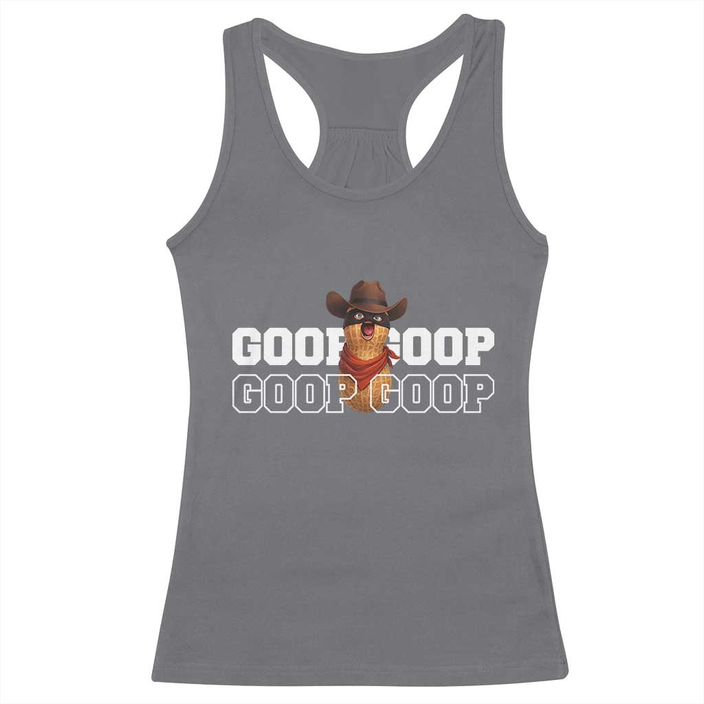 Funny Burnt Peanut Goop Racerback Tank Top Internet Viral Meme Trendy TS14 Charcoal Print Your Wear