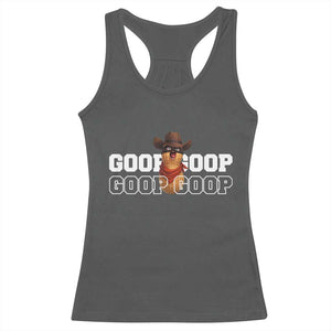 Funny Burnt Peanut Goop Racerback Tank Top Internet Viral Meme Trendy TS14 Dark Heather Print Your Wear