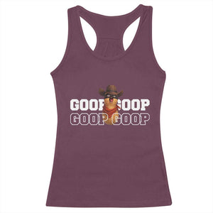 Funny Burnt Peanut Goop Racerback Tank Top Internet Viral Meme Trendy TS14 Maroon Print Your Wear