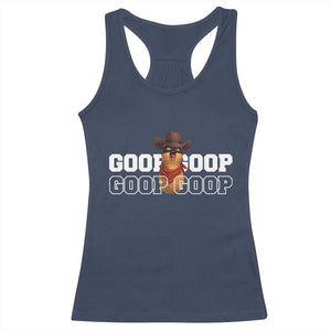 Funny Burnt Peanut Goop Racerback Tank Top Internet Viral Meme Trendy TS14 Navy Print Your Wear