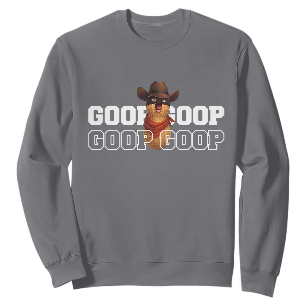 Funny Burnt Peanut Goop Sweatshirt Internet Viral Meme Trendy TS14 Charcoal Print Your Wear