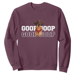 Funny Burnt Peanut Goop Sweatshirt Internet Viral Meme Trendy TS14 Maroon Print Your Wear
