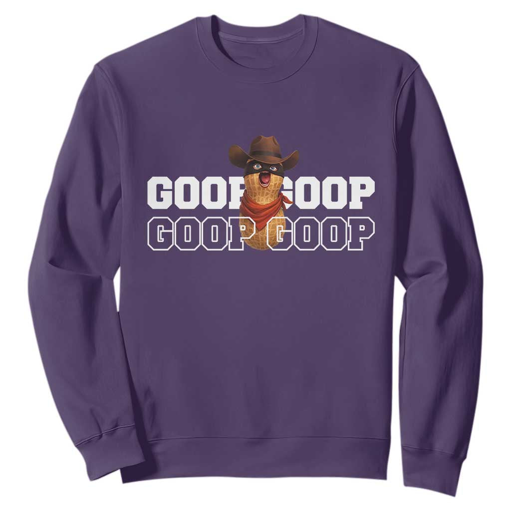 Funny Burnt Peanut Goop Sweatshirt Internet Viral Meme Trendy TS14 Purple Print Your Wear