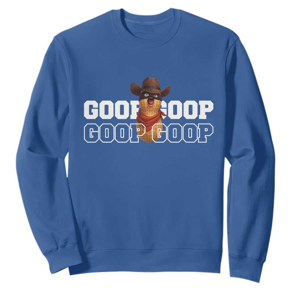 Funny Burnt Peanut Goop Sweatshirt Internet Viral Meme Trendy TS14 Royal Blue Print Your Wear