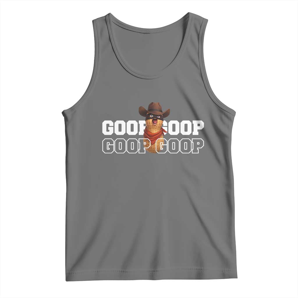 Funny Burnt Peanut Goop Tank Top Internet Viral Meme Trendy TS14 Black Heather Print Your Wear
