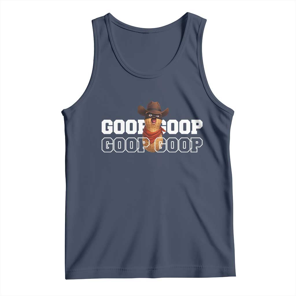 Funny Burnt Peanut Goop Tank Top Internet Viral Meme Trendy TS14 Navy Print Your Wear