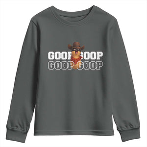 Funny Burnt Peanut Goop Youth Sweatshirt Internet Viral Meme Trendy TS14 Dark Heather Print Your Wear