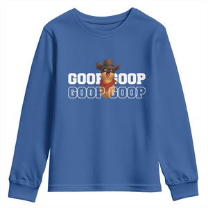 Funny Burnt Peanut Goop Youth Sweatshirt Internet Viral Meme Trendy TS14 Royal Blue Print Your Wear