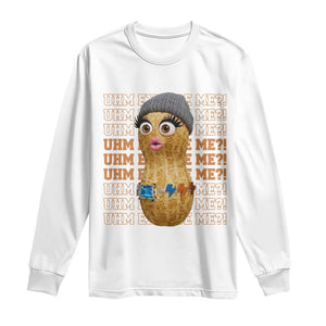 Funny Burnt Peanut Goop Long Sleeve Shirt Uhm Excuse Me TS14 White Print Your Wear