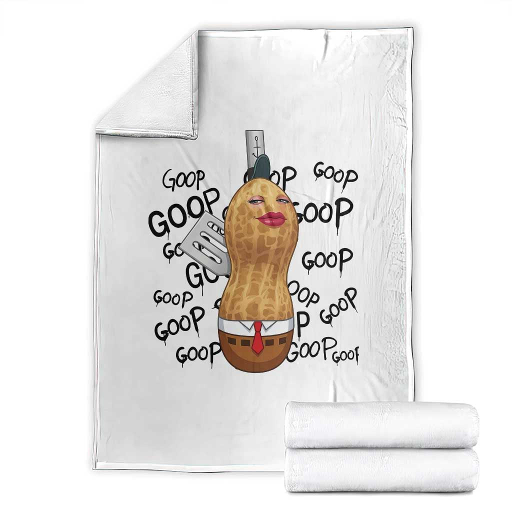 Funny Burnt Peanut Throw Blanket Goop Bungulato Homage TS14 White Print Your Wear