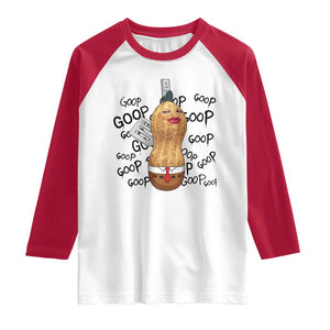 Funny Burnt Peanut Raglan Shirt Goop Bungulato Homage TS14 White Red Print Your Wear