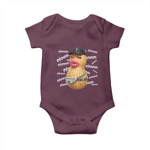 Funny Burnt Peanut Goop Baby Onesie Mhmmm Goop Bungulato TS14 Maroon Print Your Wear