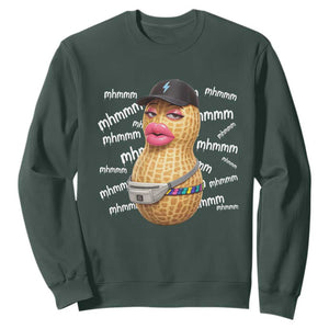 Funny Burnt Peanut Goop Sweatshirt Mhmmm Goop Bungulato TS14 Dark Forest Green Print Your Wear