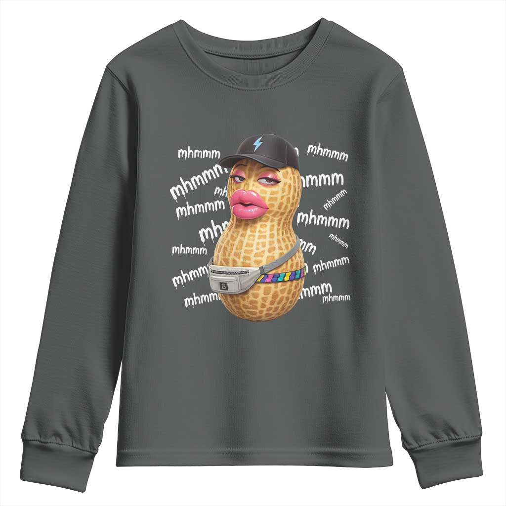 Funny Burnt Peanut Goop Youth Sweatshirt Mhmmm Goop Bungulato TS14 Dark Heather Print Your Wear