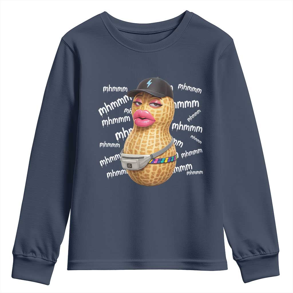 Funny Burnt Peanut Goop Youth Sweatshirt Mhmmm Goop Bungulato TS14 Navy Print Your Wear