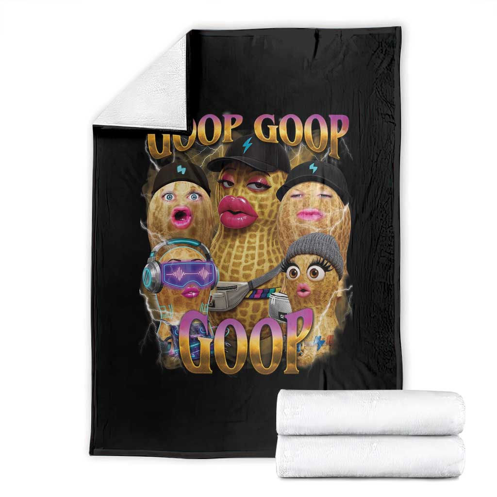 Funny Burnt Peanut Goop Throw Blanket Bungulato 90s Bootleg Meme Trendy TS14 Black Print Your Wear