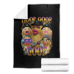 Funny Burnt Peanut Goop Throw Blanket Bungulato 90s Bootleg Meme Trendy TS14 Black Print Your Wear