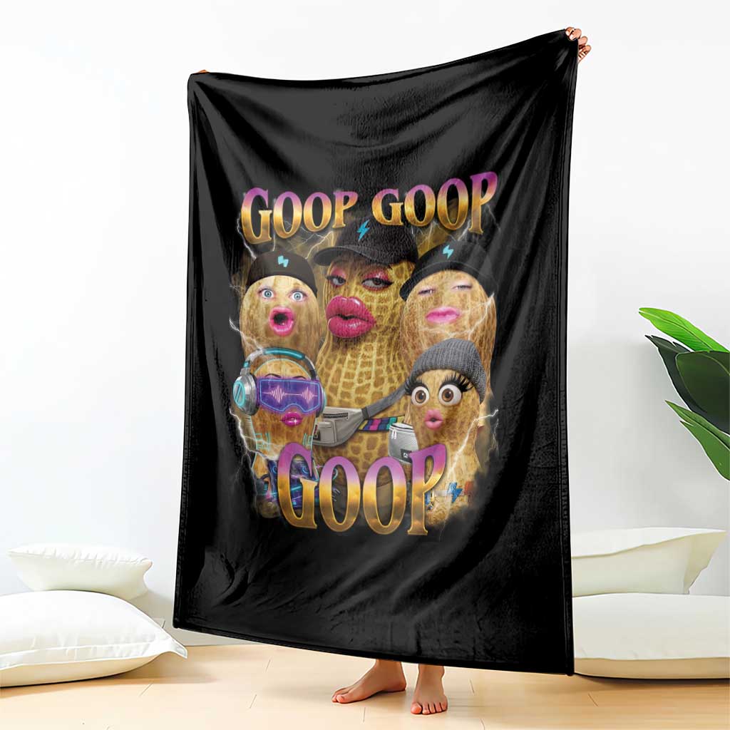 Funny Burnt Peanut Goop Throw Blanket Bungulato 90s Bootleg Meme Trendy TS14 Print Your Wear