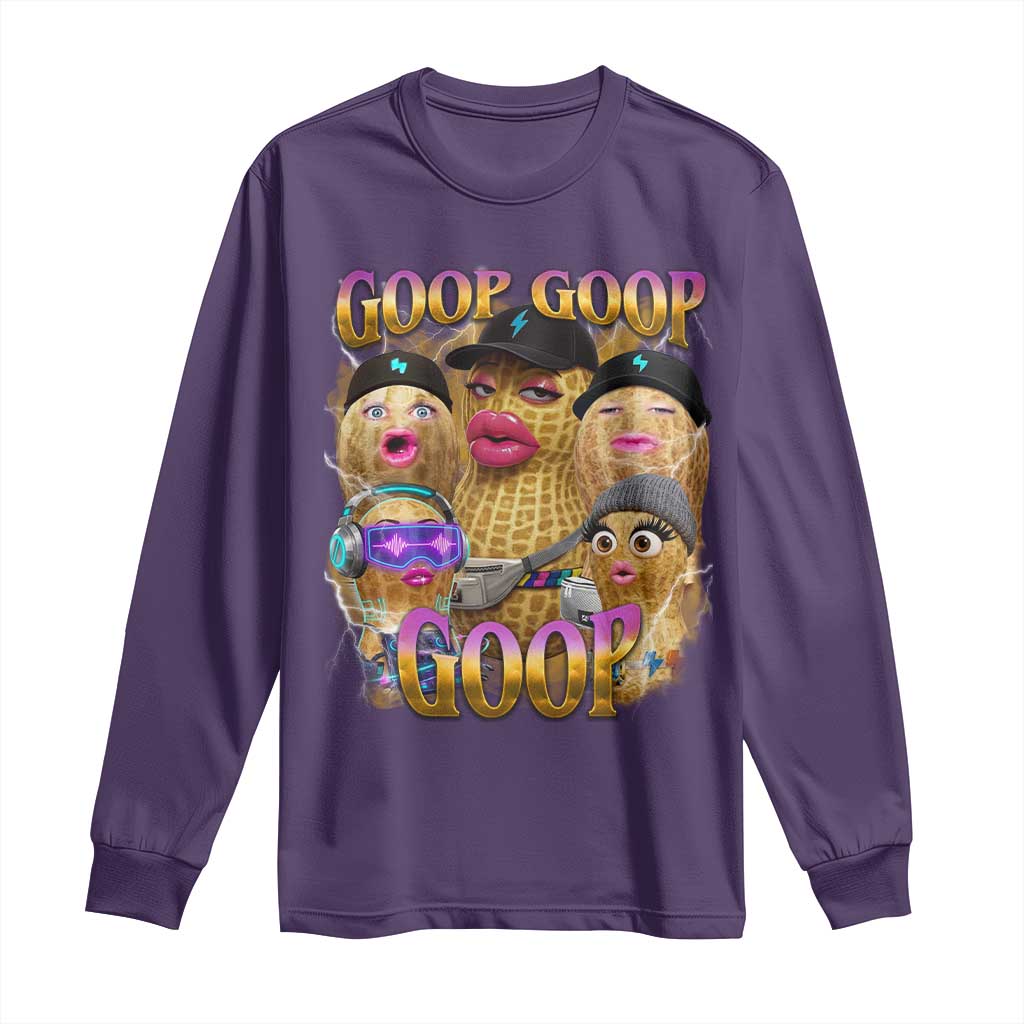 Funny Burnt Peanut Goop Long Sleeve Shirt Bungulato 90s Bootleg Meme Trendy TS14 Purple Print Your Wear