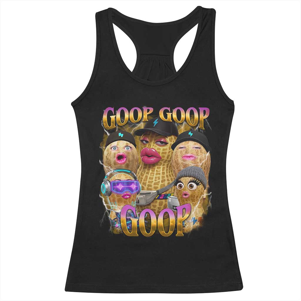 Funny Burnt Peanut Goop Racerback Tank Top Bungulato 90s Bootleg Meme Trendy TS14 Black Print Your Wear