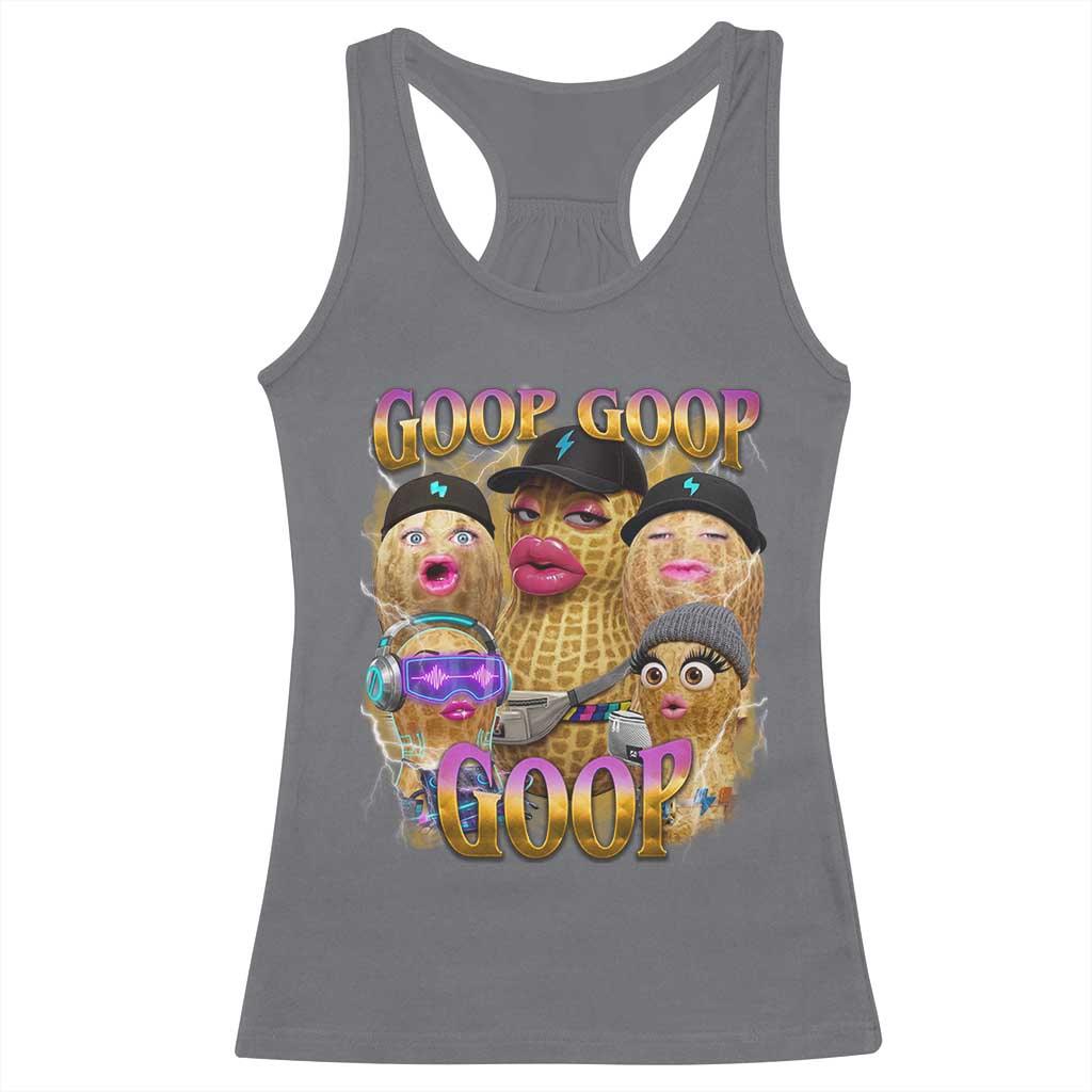 Funny Burnt Peanut Goop Racerback Tank Top Bungulato 90s Bootleg Meme Trendy TS14 Charcoal Print Your Wear
