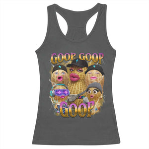 Funny Burnt Peanut Goop Racerback Tank Top Bungulato 90s Bootleg Meme Trendy TS14 Dark Heather Print Your Wear