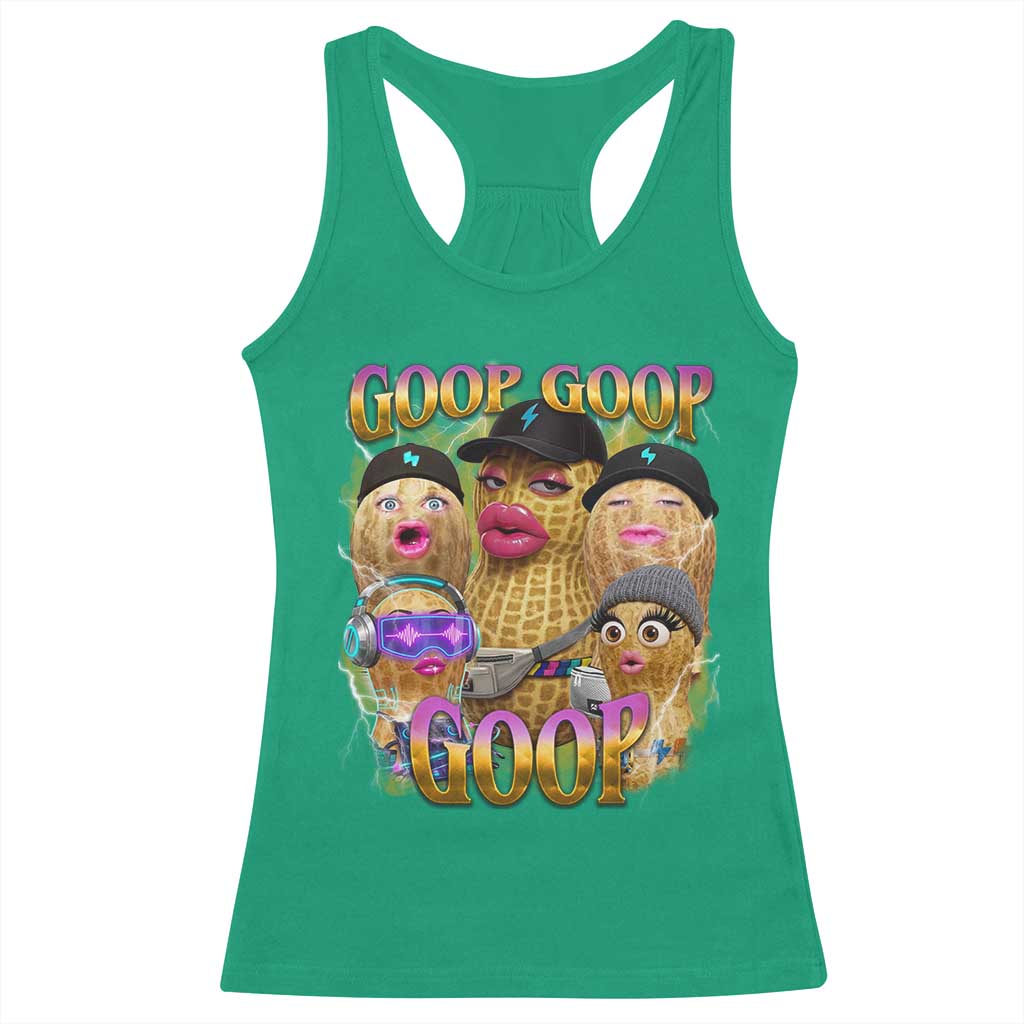 Funny Burnt Peanut Goop Racerback Tank Top Bungulato 90s Bootleg Meme Trendy TS14 Irish Green Print Your Wear