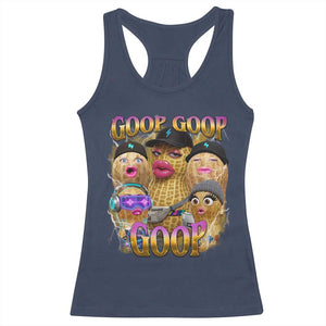 Funny Burnt Peanut Goop Racerback Tank Top Bungulato 90s Bootleg Meme Trendy TS14 Navy Print Your Wear