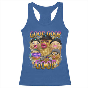 Funny Burnt Peanut Goop Racerback Tank Top Bungulato 90s Bootleg Meme Trendy TS14 Royal Blue Print Your Wear