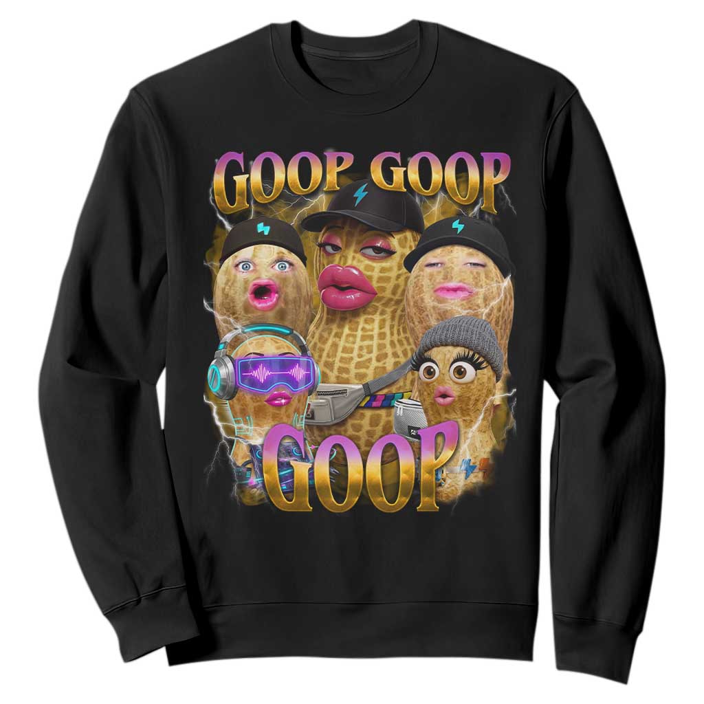 Funny Burnt Peanut Goop Sweatshirt Bungulato 90s Bootleg Meme Trendy TS14 Black Print Your Wear