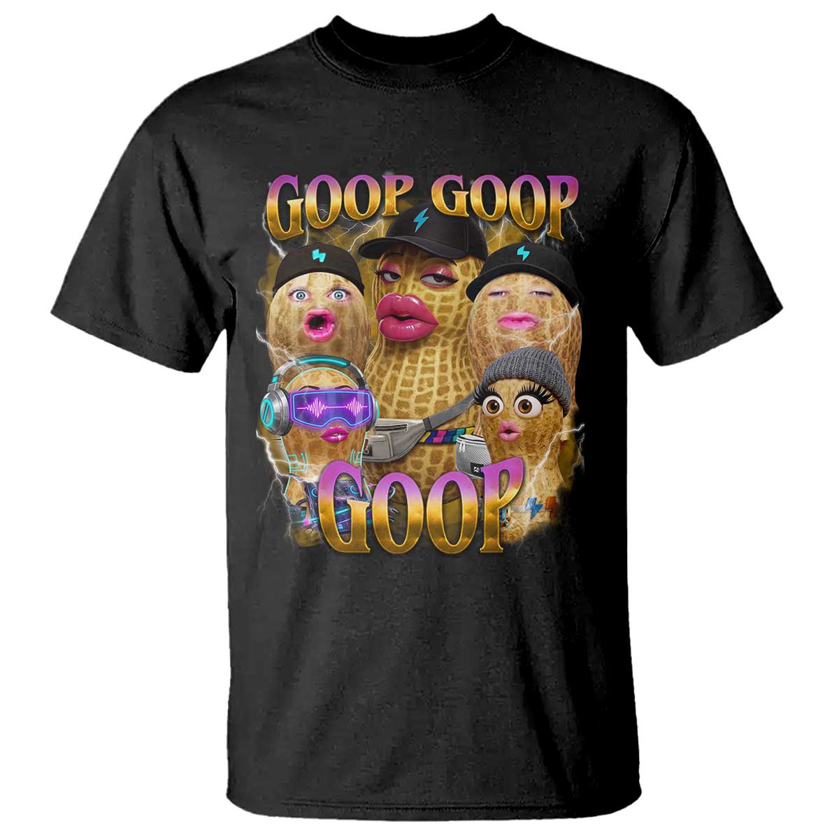 Funny Burnt Peanut Goop T Shirt Bungulato 90s Bootleg Meme Trendy TS14 Black Print Your Wear