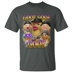 Funny Burnt Peanut Goop T Shirt Bungulato 90s Bootleg Meme Trendy TS14 Dark Heather Print Your Wear