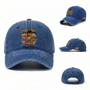 Funny Burnt Peanut Goop Washed Cotton Baseball Cap Bungulato 90s Bootleg Meme Trendy TS14 Washed Cap Universal Fit Royal Blue Print Your Wear