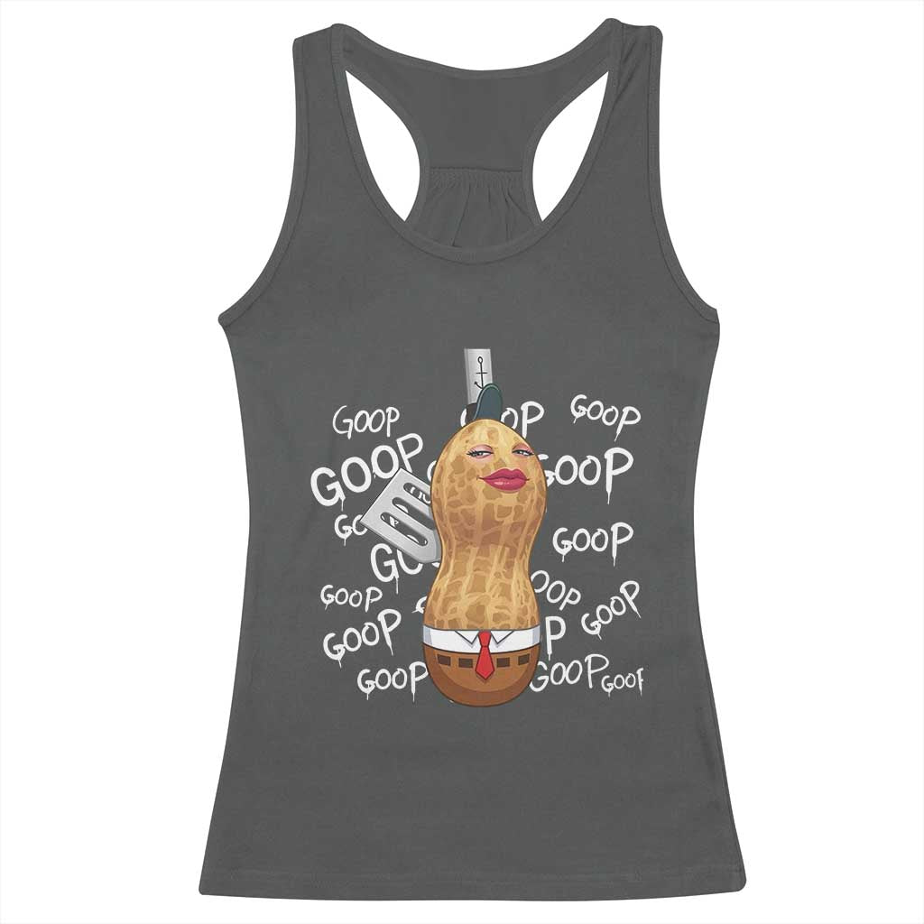 Funny Burnt Peanut Bungulator Racerback Tank Top Mhmmm Goop Goop TS14 Dark Heather Print Your Wear